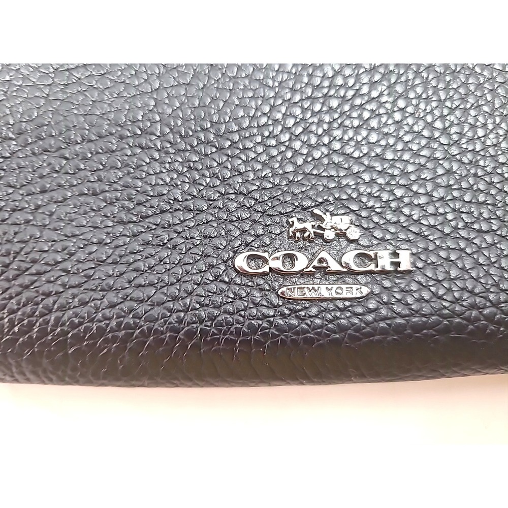 Coach Black Pebbled Leather Studded Wristlet‎ Clutch - Picture 4 of 10